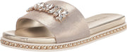 Paris Women's Bijou Fashion Slide Sandal - Champagne