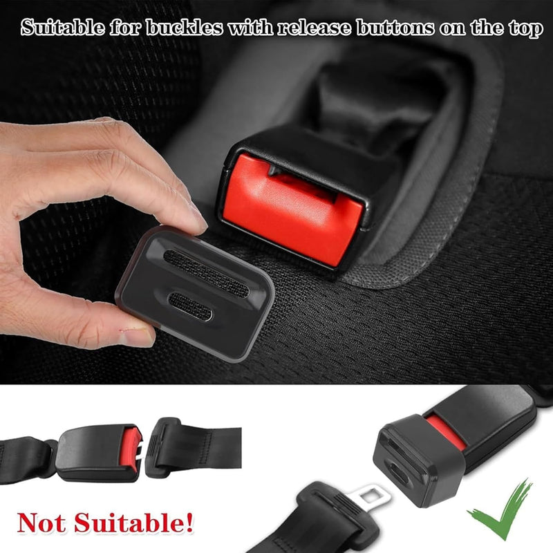 THE WHITE SHOP Car Seatbelt Buckle Guard, Children Seat Belt Lock Seatbelt Buckle Cover with 2 Keychains Buckle Guard Fit Most Car Accessories(Red)