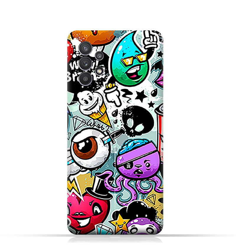 AMC Design TPU Mobile Case Cover for Samsung Galaxy A32 4G with Bizarre Characters Pattern