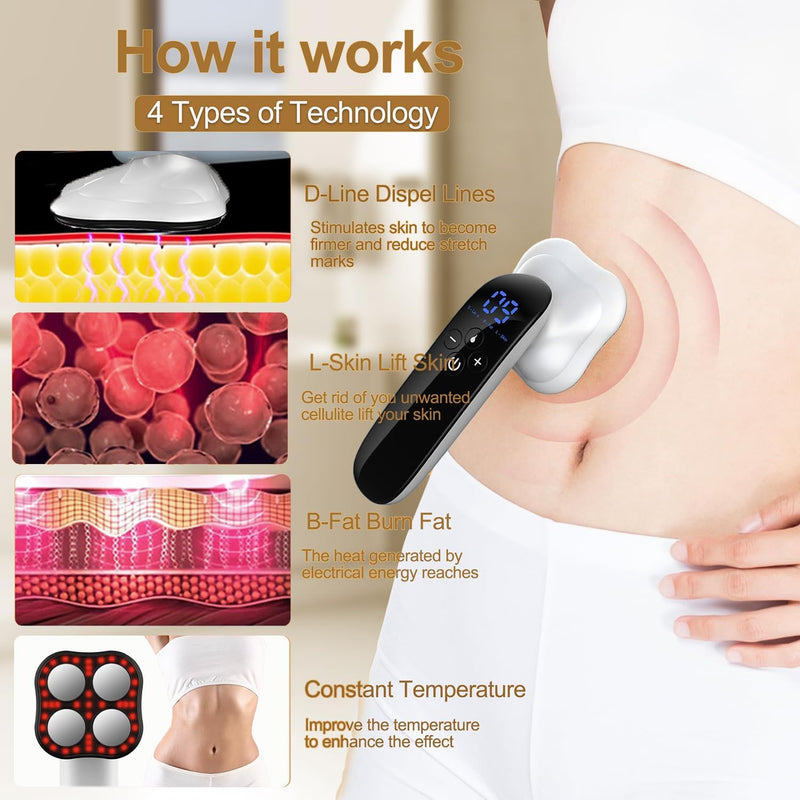 Angju Body Sculpting Machine, Lymphatic Vibration Drainage Massager & Anti Cellulite Massage Tool, Handheld Body Shaping Machine for Belly, Waist, Arm, Leg, Butt Gift for Men & Women