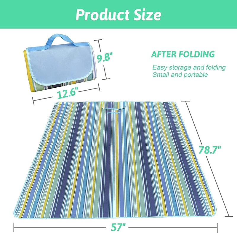 SKY-TOUCH Foldable Picnic Blanket Waterproof Beach Blanket Waterproof Picnic Blanket Portable Picnic Mat Portable Beach Mat For Outdoor Camping Family Outdoor Park Garden 200150cm