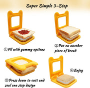 2pcs Sandwich Cutter and Sealer for Kids, 2Pcs Uncrustable Sandwich Maker and Decruster set,DIY Decruster Pocket Sandwiches, Great for Breakfast Sandwich Maker, Lunchbox and Bento Box
