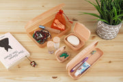 4basix Travel Kit Containers, Containers for Toiletries, Cream Jars and Make Up Compartments (Pink)