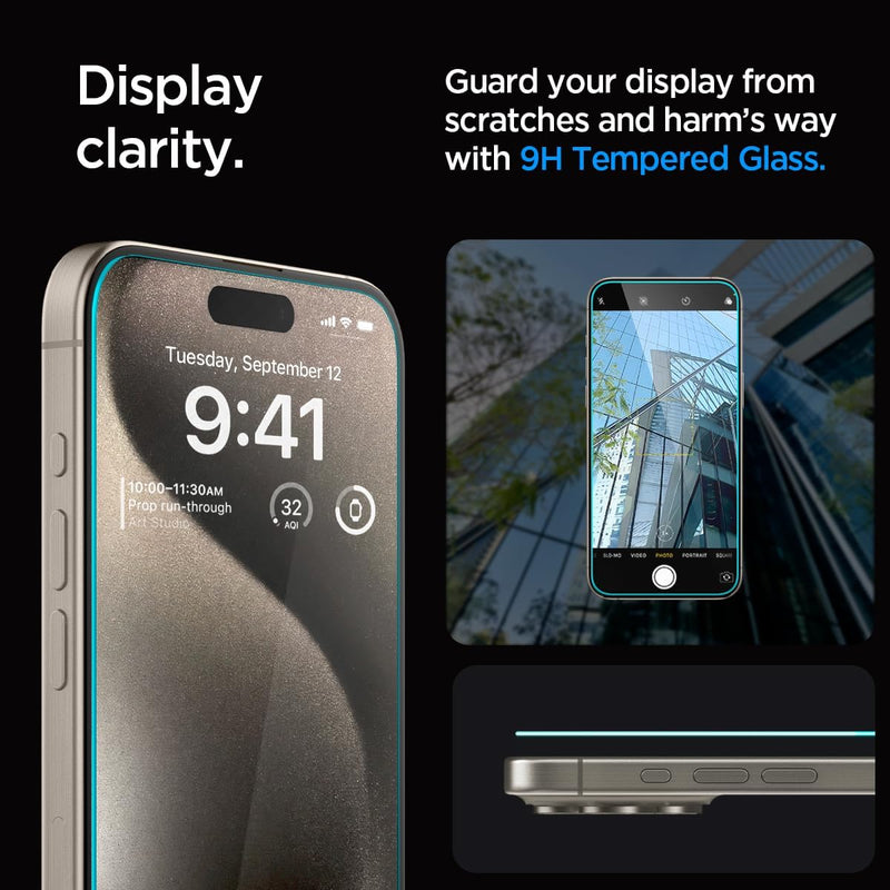 GLAStR EZ FIT Designed for iPhone 15 Pro MAX Screen Protector (2023) Premium Tempered Glass - Case Friendly with Sensor Protection 2 PACK
