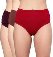 Women's Super Combed Cotton Mid Low High Rise Coverage Hipster Full Briefs Breathable with Concealed Waistband Ladies Underwear Panties - Dark Assorted 2