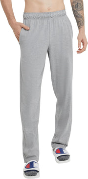 mens Pants, Everyday Cotton Pants for Men, Open Bottom Pants (Reg. Or Big & Tall) Track Pants (pack of 1) - Oxford Gray C Patch Logo