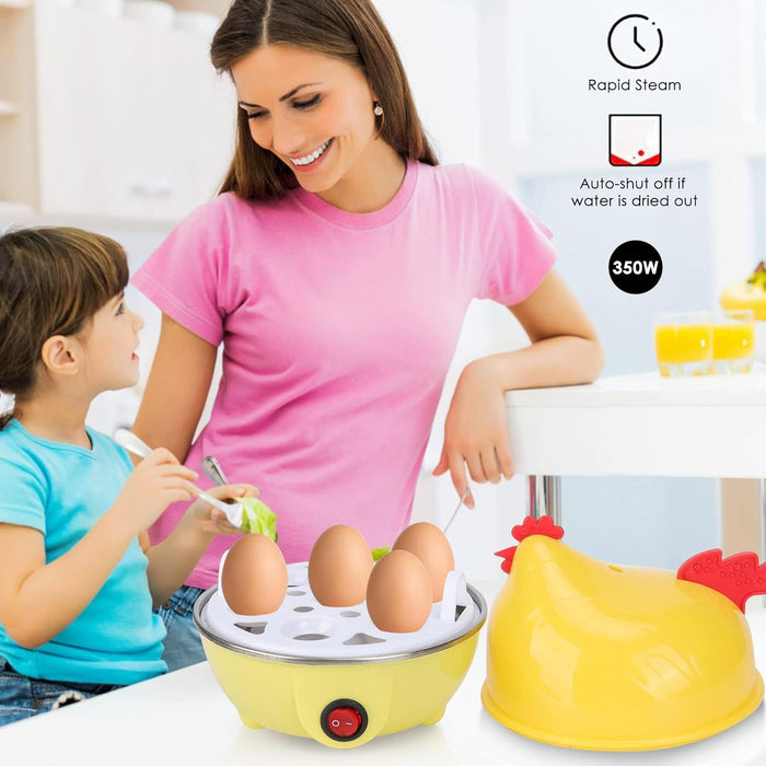ECVV Multi-functional Electric Eggs Boiler Chicken Egg Cooker Cooker Steamer Home Kitchen Use | 7 Egg Capacity Multifunction Electric Boiled Egg Maker Food Steamer | Random Color |