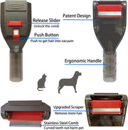 Pet Shedding Brush Kit Compatible with Dyson V15 V11 V10 V8 V7 V6, Vacuum Attachment as Cat and Dog Hair Grooming Brush with 3.3ft Extension Hose plus Converting Adaptor