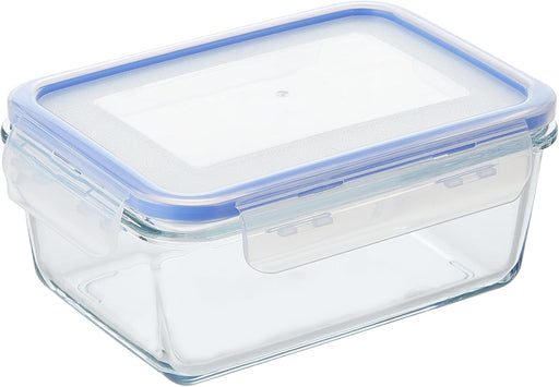Mondex Cmn0094-96 2 Pieces Food Storage Container With Lid, Blue, 350 Ml/700 Ml, Rectangle, Glass - Rectangular 1000ml