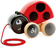 Hape Wooden Pull-Along Toy for Toddlers Montessori Pull Toy, Eco-Friendly Wooden Frog Animal Walking for Babies 12 Months+, Educational Fine Motor Skill Development, Non-Toxic Safe Kids Gift - Ladybug Pull Along