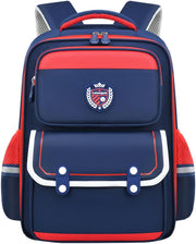 Kids Backpack for Boys Girls Teens Elementary Kids Bookbag Elementary School Bags Simple Modern Large Toddler Kindergarten Bookbags Lightweight Waterproof Bag for Child - Red