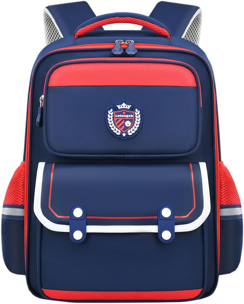 Kids Backpack for Boys Girls Teens Elementary Kids Bookbag Elementary School Bags Simple Modern Large Toddler Kindergarten Bookbags Lightweight Waterproof Bag for Child - Red