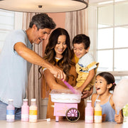 Retro Cotton Candy Machine for Kids, Includes 2 Reusable Cones, 1 Sugar Scoop, 1 Extractor Head, Vintage Hard & Sugar-Free Cotton Candy Maker, Pink