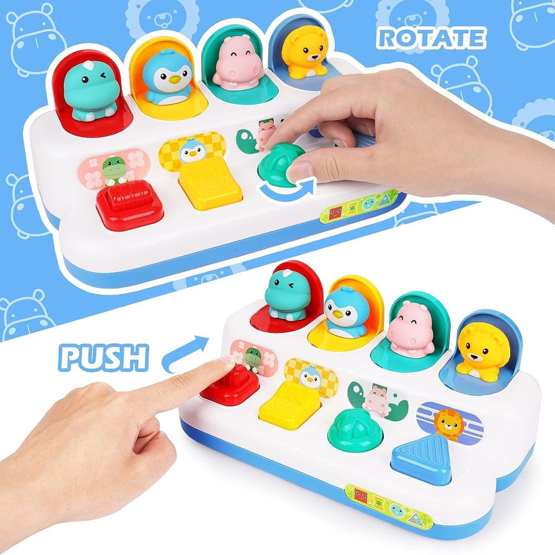 Baybee Baby Pop Up Toy Activity Animal Toys For Kids, Toys Learning Infant Sensory Push and Pop-Up Pals, Playing and Development Toys for Babies Toddlers 18 Months to 3 Years Boys Girls