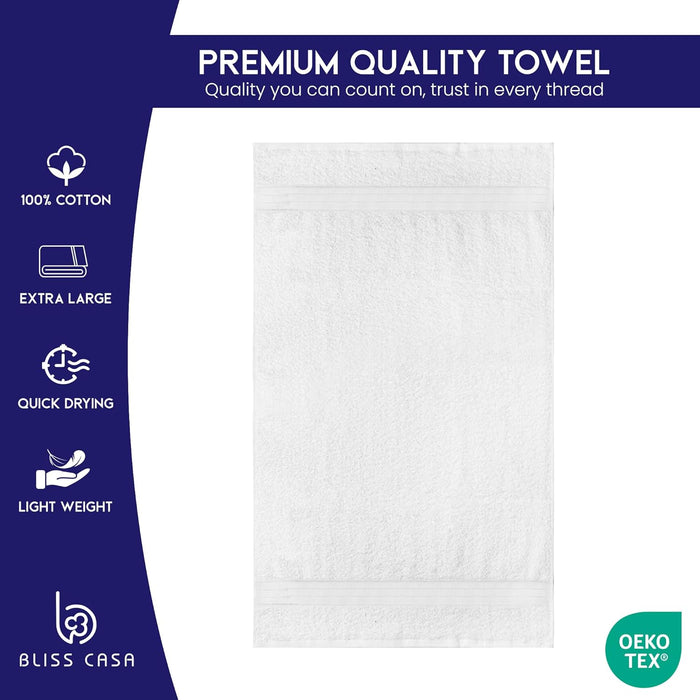 Bliss Casa Bath Towel Set 27 x 54 Inch (4 Pack) - 550 GSM 100% Cotton 20/D Quick Drying Highly Absorbent Thick Bathroom Towels - Soft Hotel Quality for Bath and Spa (Grey)