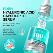 PDRN Hyaluronic Acid Capsule 100 Serum, Radiant Face Serum, Hyaluronic Acid, Hydration, Moisture Plumping effect, Natural color, Fragrance free, Korean Skincare, 30ml / 1.01 fl. oz - 1.01 Fl Oz (Pack of 1)