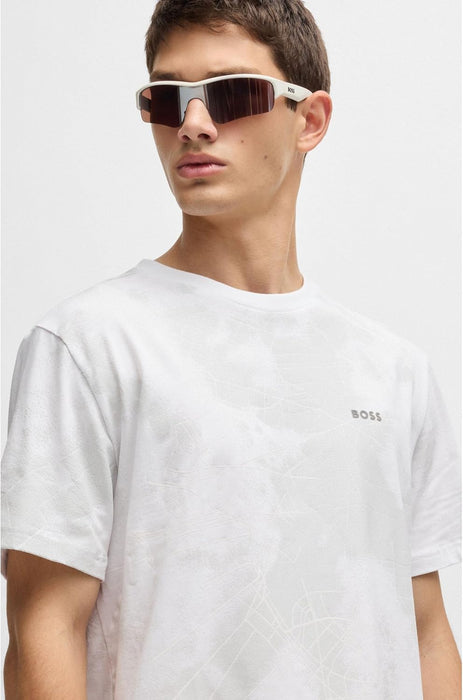 BOSS Mens Tee 6 Printed-artwork T-shirt in a cotton blend