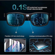 COTIA 0.1 Seconds Smart Photochromic Polarized Men's Sunglasses for Driving and Riding Day and Night Fishing Sun Glasses - Black