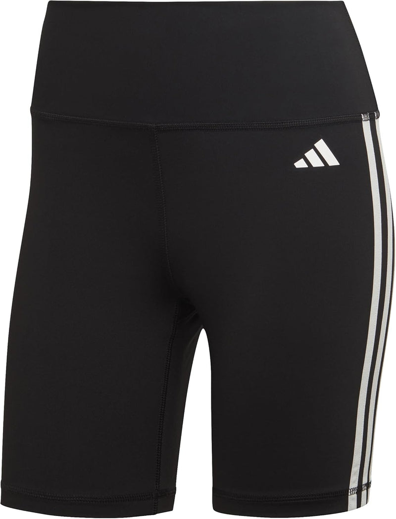 Womens Training Essentials 3-Stripes High-Waisted Short Leggings Tights (pack of 1) - BLACK