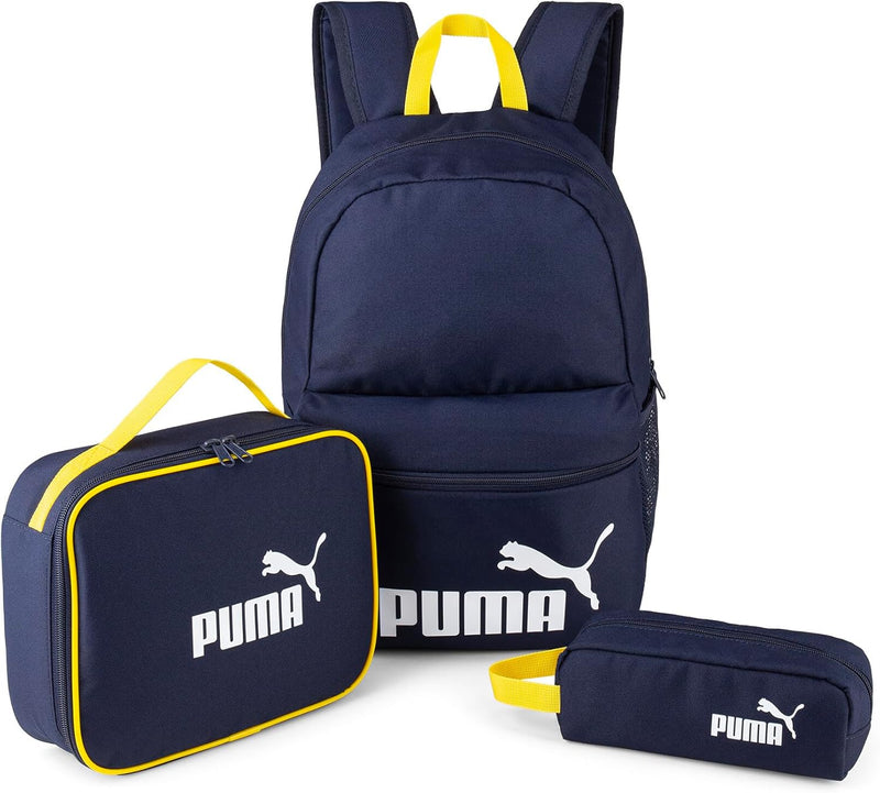 Mens Lunch Bag and Backpack Set - PUMA Navy-Pele Yellow