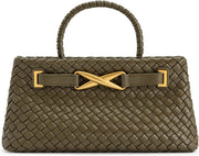 Women's Elora Woven Tote Bag - Dark Olive