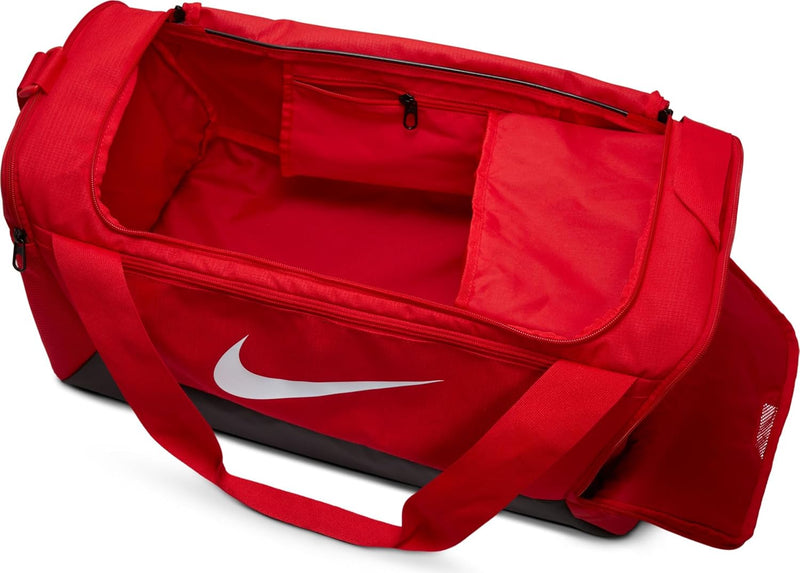 Nike Brasilia Small Duffle 9.5 41L Duffel Bags For Unisex University Red/Black/(White) 1Size