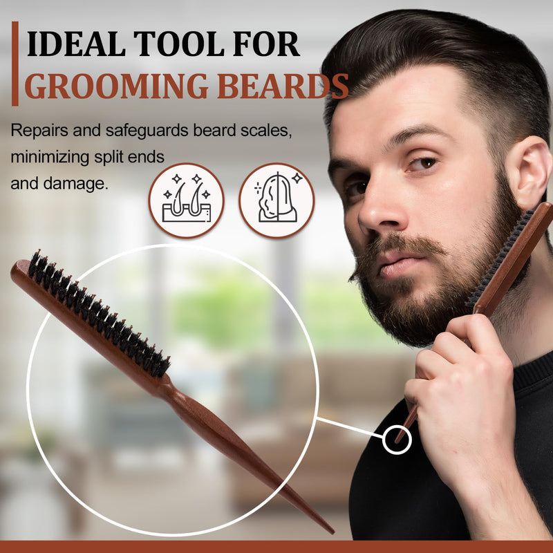 Muyaps Hair Brush Set for Women and Men, Wet Hair Brush for Detangling and Smoothing Medium to Long Hair, Bangs, Beard (2pcs Set)