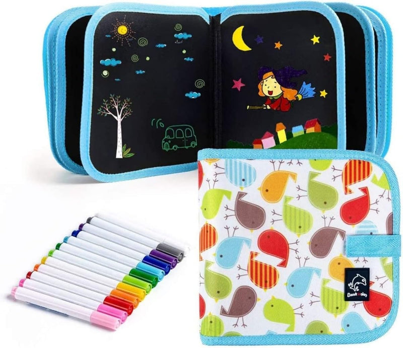 Mumoo Bear Magic Water Colouring Book for Children Reusable Water Drawing Book with Magic Pen Early Education Doodle Painting Toys for Kids Toddlers - Erasable Doodle Book