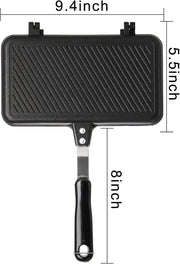 KASTWAVE Non-Stick Sandwich Maker and Panini Press for Grilling Delicious Sandwiches, Aluminum Flip Pan for Home and Camping Cooking