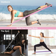 CORTNOE Pull Up Assistance Bands - Pull Up Bands Fabric Long Resistance Bands Set of 10 Long Workout Bands with Door Anchor, Handles, Exercise Bands for Working Out, Weight Training