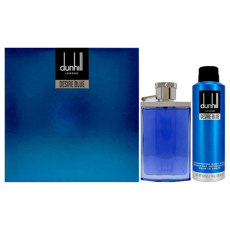 Alfred Dunhill Desire Blue for Men - 2 Pc Gift Set 3.4oz EDT Spray, 6.0oz Deodorant Spray
