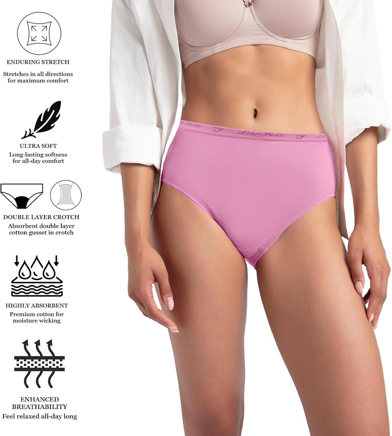 Premium Cotton Four-way stretch Panties - MULTIPACK - Regular and Plus Sizes - Classic Briefs for Women