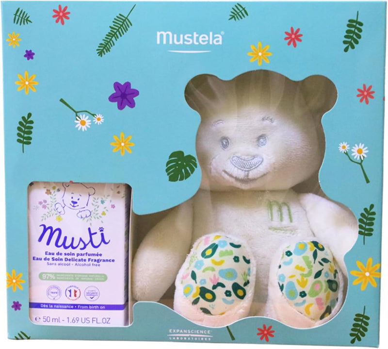 Musti Eau de Soin Parfumee - Delicate Fragrance for Boys & Girls - with Chamomile & Honey Extracts - AlcoholFree - 50ml - Musti Gift Set
