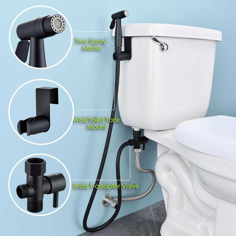 Senhozi Brushed Gold Bidet Sprayer for Toilet, Stainless Steel Spray Head with Jet Spray and Soft Spray Modes, Bathroom Handheld Spray for Cloth Diaper Sprayer, Bathing Pets, Feminine Wash