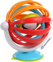 Baby Einstein, Sticky Spinner Booster & High Chair Activity Toy, Rattle, Sensory Play, Visual Stimulation, Spinning Wheel, Suction Cup Base, BPA-Free, Ages 3 Months+ - Flats