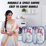Kuber Industries Nylon Mesh Laundry BasketSturdy Material & Durable HandlesNetted Lightweight Laundry Bag (Assorted)
