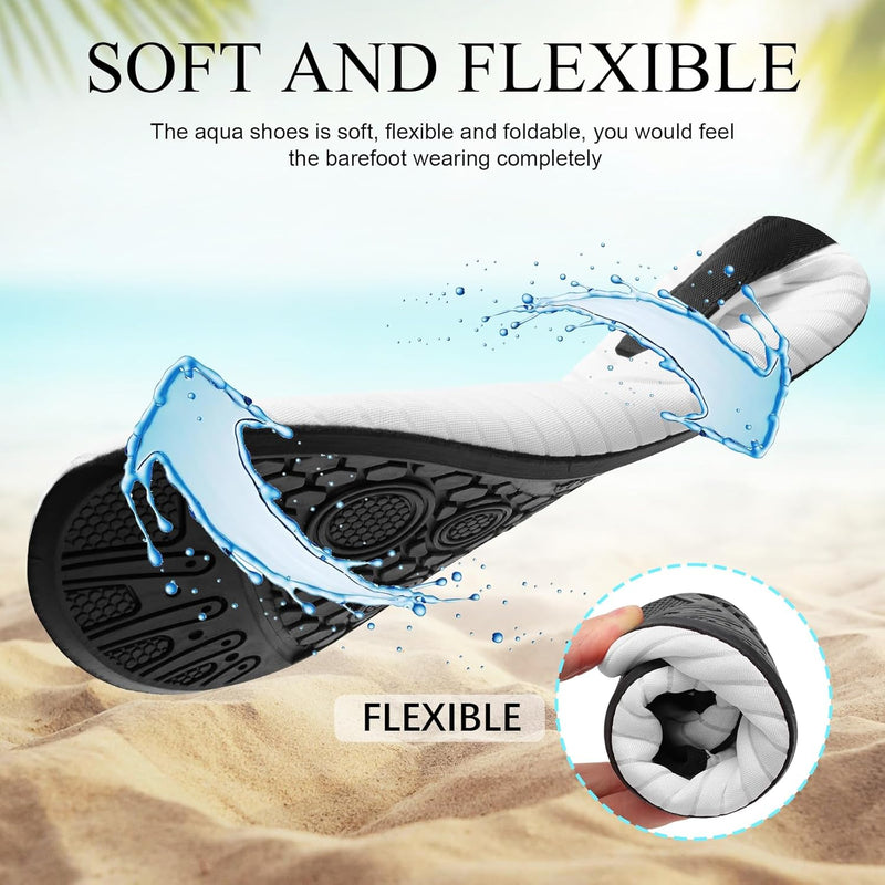 L-RUN Men Women Water Shoes Barefoot Aqua Socks Lightweight Swim Shoes for Beach Surf Pool Yoga