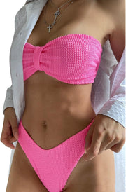JFYZLT Women Swimsuit Female Micro Bikini Sexy Swimwear Women Bandeau Bikini Set Swimming Suit Bathing Suits Beach Wear, M
