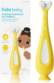 Grow with Me Training Toothbrush Set Infant to Toddler Toothbrush Oral Care for Sensitive Gums , Yellow, 2 Piece Set - Training Toothbrush for Toddlers (18M+)