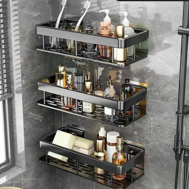 HIKKY 3 Pack Shower Caddy Shelf, Rustproof Bathroom Basket for Shower, Non Drilling Adhesive Shower Caddy, Wall Mounted Corner Shelf, Shampoo Holder Storage Rack Organizer for Bathroom/Toilet/Kitchen