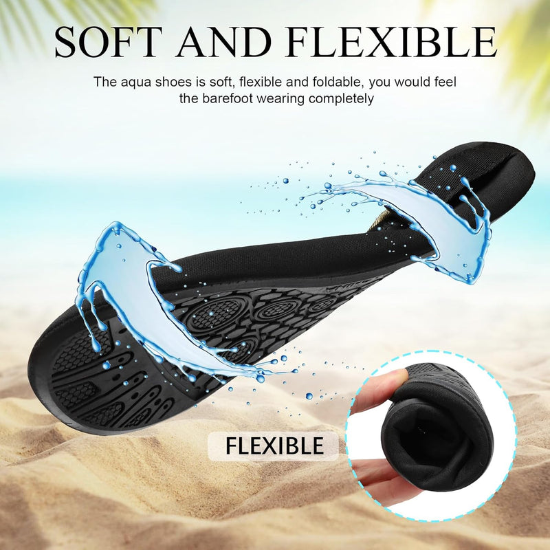 L-RUN Men Women Water Shoes Barefoot Aqua Socks Lightweight Swim Shoes for Beach Surf Pool Yoga