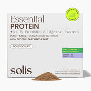 Essential Protein - Organic Plant-Based Protein - Vegan - Daily Sachets - Prebiotics, Probiotics, Digestive Enzymes, MCTs (Smooth Vanilla) - Chocolate