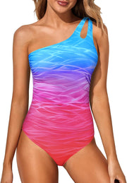 Holipick womens Classic One Piece Swimsuit - Colorful Gradient