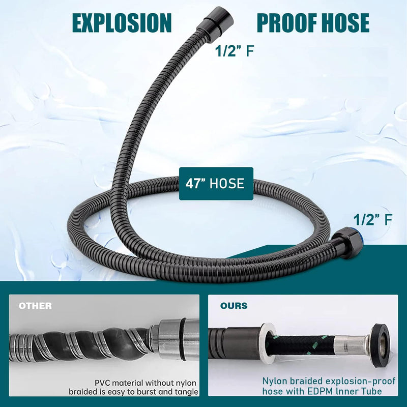 Pugrwei 【New Version】Handheld Bidet Sprayer for Toilet, Premium Stainless Steel Bathroom Bidet Sprayer Set, (Stainless Steel) (Brushed) (Control Value)