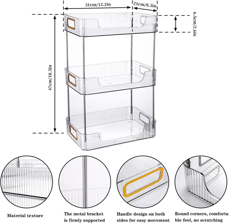 U-HOOME Bathroom Counter Organizer, Countertop Organizer and Storage,Bathroom Shelf Organizer,Cosmetics Skincare Shelf Organizer,Makeup Organizer Perfume for Dresser Vanity Tray, Spice Rack (Clean3)