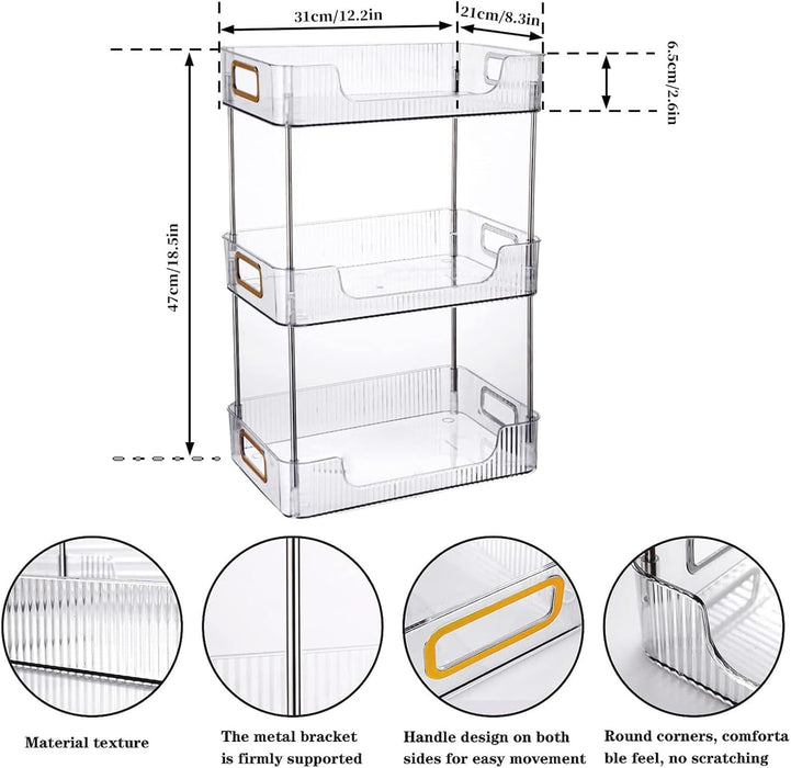 U-HOOME Bathroom Counter Organizer, Countertop Organizer and Storage,Bathroom Shelf Organizer,Cosmetics Skincare Shelf Organizer,Makeup Organizer Perfume for Dresser Vanity Tray, Spice Rack (Clean3)