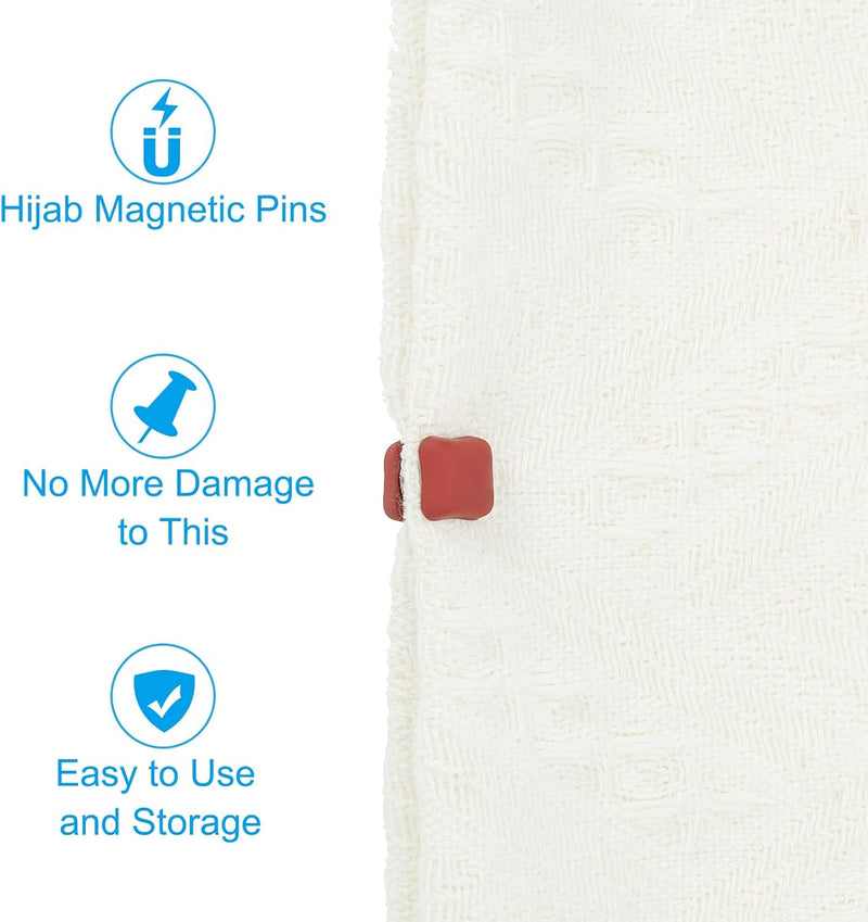 PATIKIL Hijab Magnetic Pins with Storage Bag, No-Snag Strongest Commercial Strength Buttons Multi-Use Pinless Magnetic Scarf Clip for Women Dress Curtain