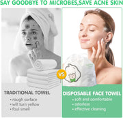 Mumoo Bear Disposable Face Towel Facial Cotton Tissue Pure Cotton Dry Wipes Soft Makeup Remover Towel for Sensitive Skin Portable (70 Counts)