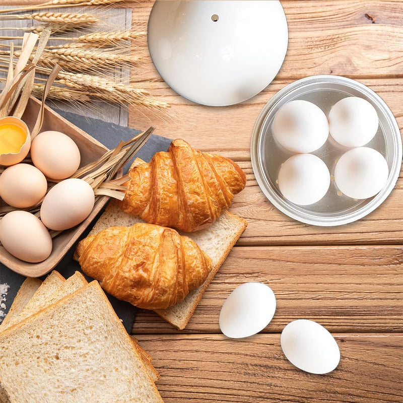 LENND Egg Cooker With 4 Egg Capacity, Microwave Hardboiled Egg Maker for Perfectly Cooked Eggs in Under 9 Minutes
