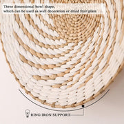 Dimpola 7 Pack Boho Wall Basket Decor - Seagrass Rattan Wicker Wall Decor Round Handmade Hanging Rustic Flat Elegant Wall Art for Farmhouse Living Rooms Bedrooms Display Table Settings Kitchen Home